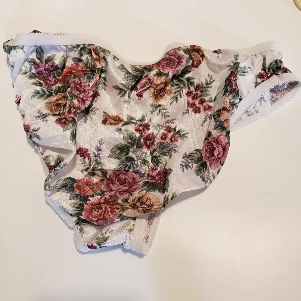 Vintage Romantic Floral Chemise & Panties Sexy Set Bows Size Medium